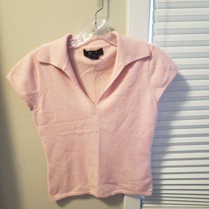 100% Cashmere short sleeve sweater